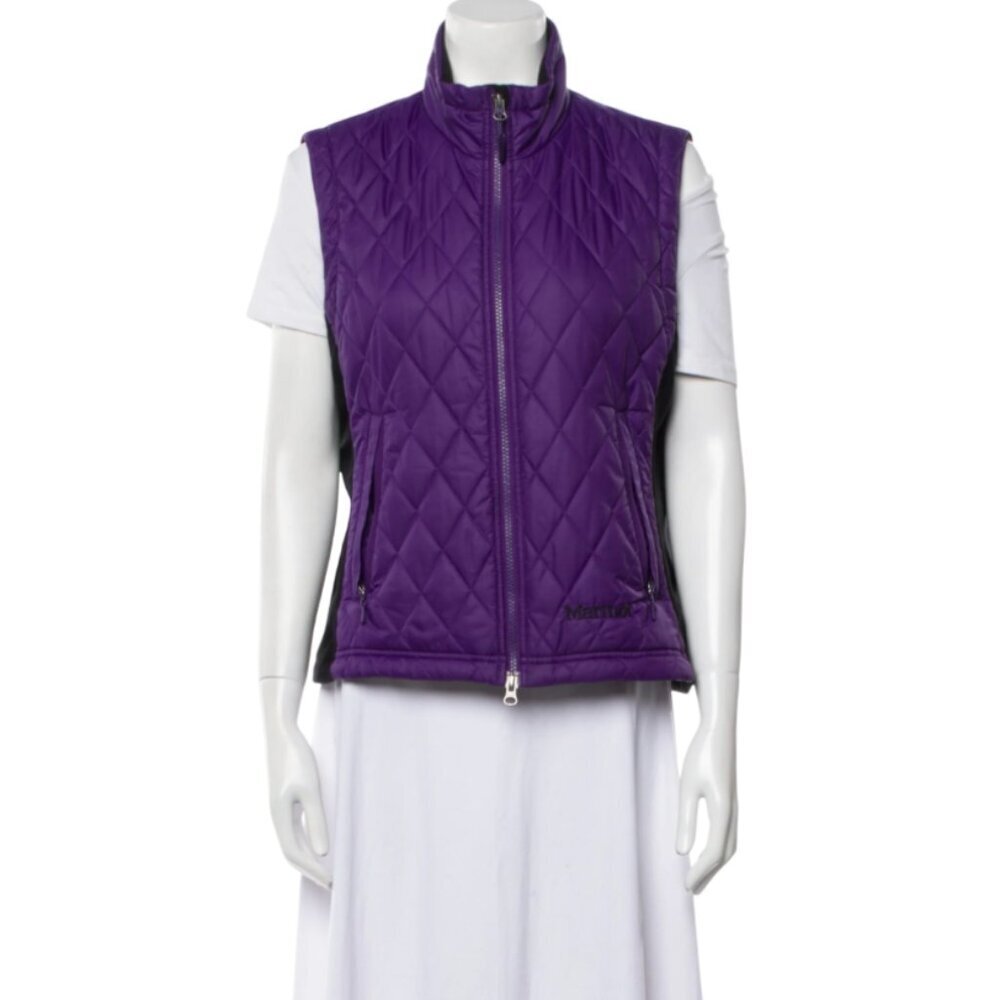 Marmot Kitzbuhel Quilted Vest Womens Small Purple Full Zip Insulated Thermal
